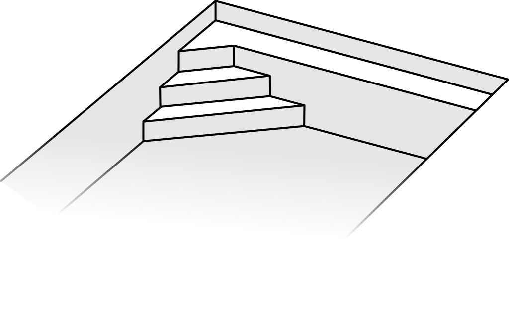 Varianta schodů č. 1 - hloubka bazénu 1.2m (3 stupně)