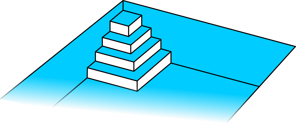 Varianta schodů č. 7 - hloubka bazénu 1.5m (4 stupně)