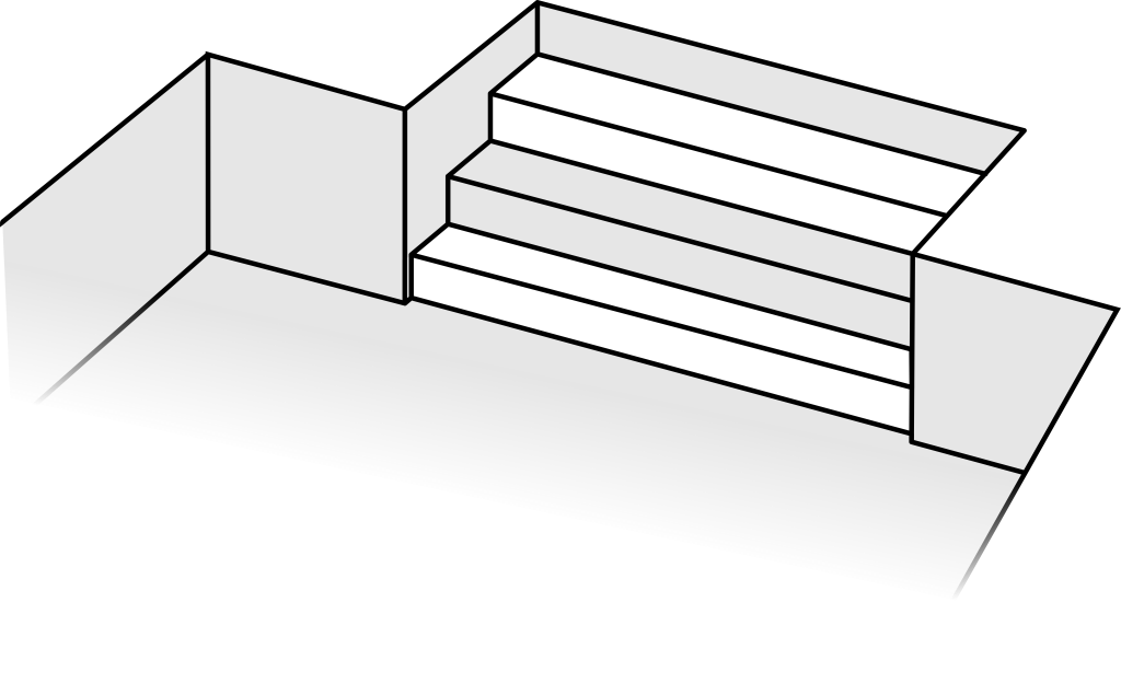Varianta schodů č. 11 - hloubka bazénu 1.2m (3 stupně)