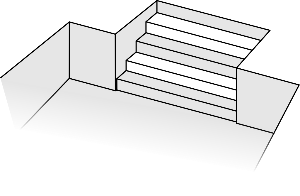 Varianta schodů č. 11 - hloubka bazénu 1.5m (4 stupně)