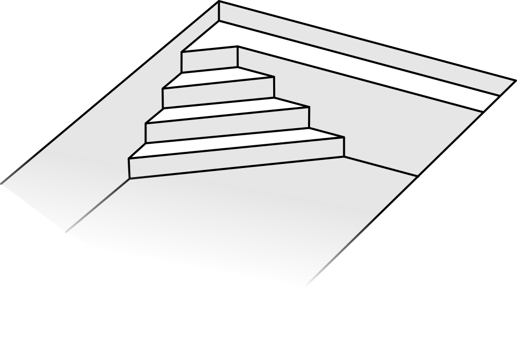 Varianta schodů č. 1 - hloubka bazénu 1.5m (4 stupně)
