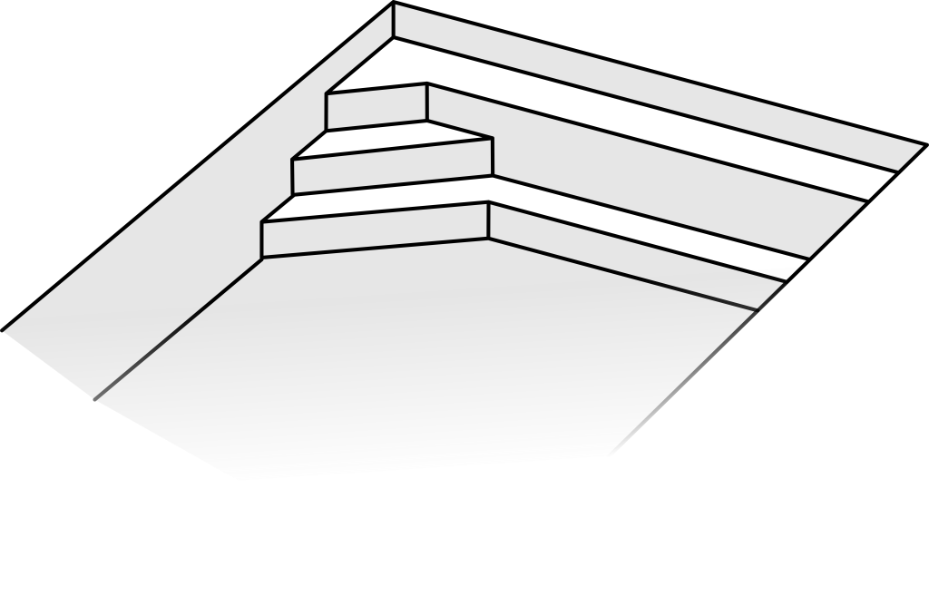 Varianta schodů č. 2 - hloubka bazénu 1.2m (3 stupně)