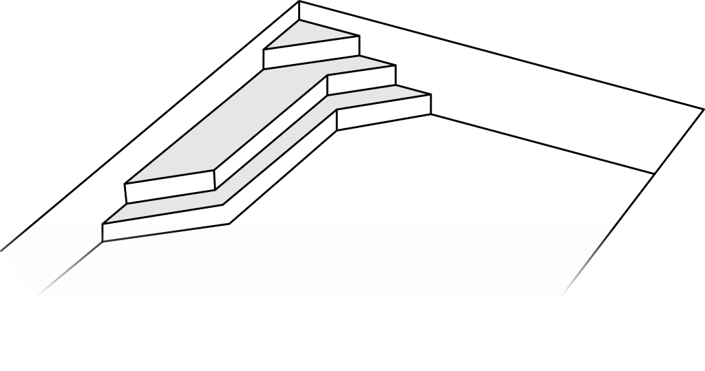 Bazénové schodiště, schody - Varianta 4 - 3 stupně