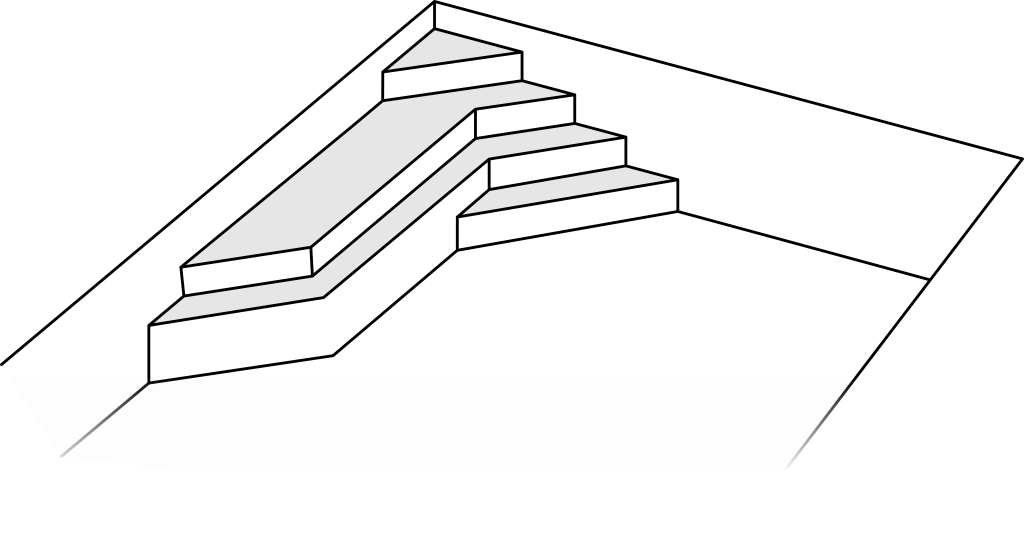 Bazénové schodiště, schody - Varianta 4 - 4 stupně