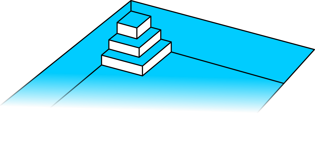 Varianta schodů č. 7 - hloubka bazénu 1.2m (3 stupně)